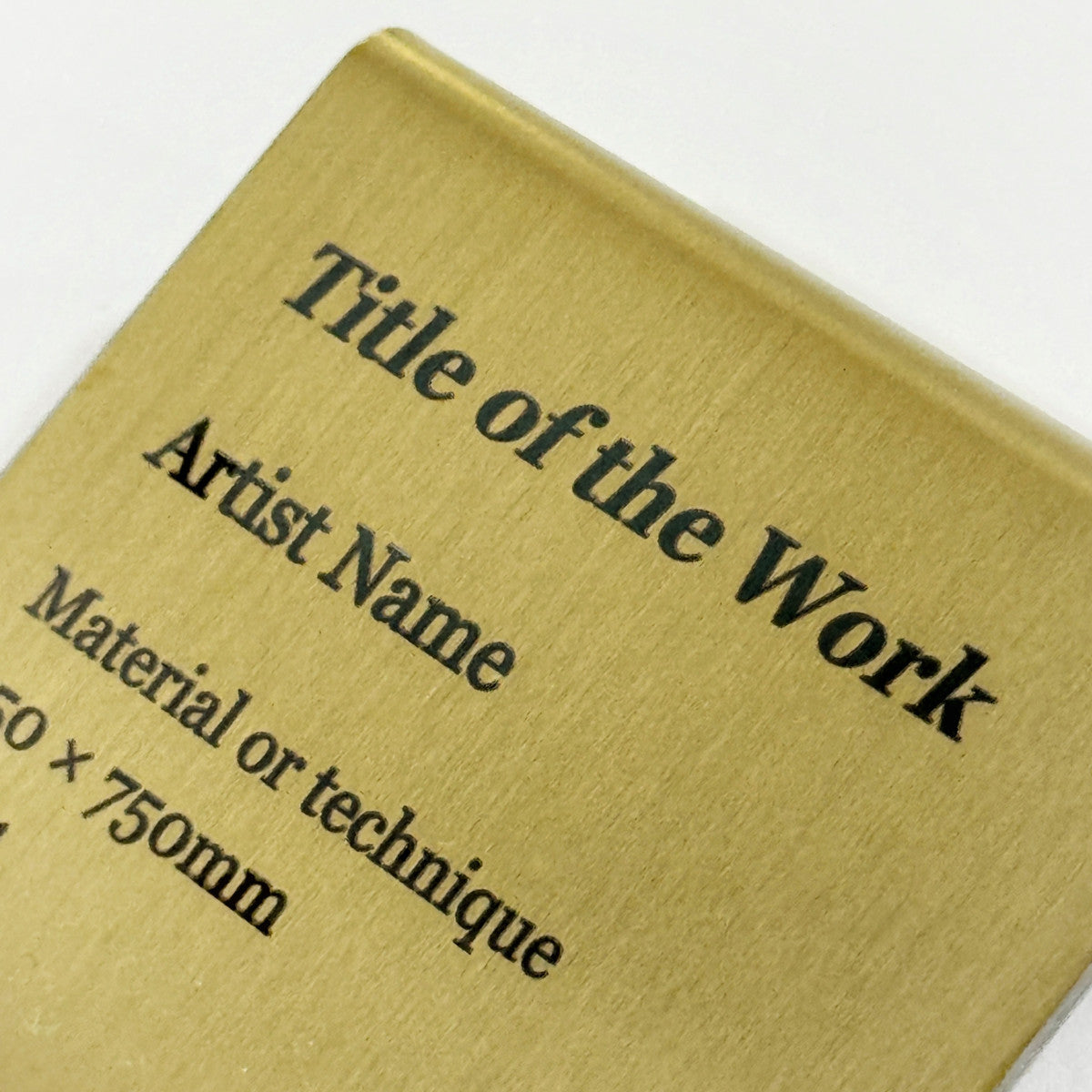 Stainless steel caption plate, gold, 60×20×50mm from SIDE collection