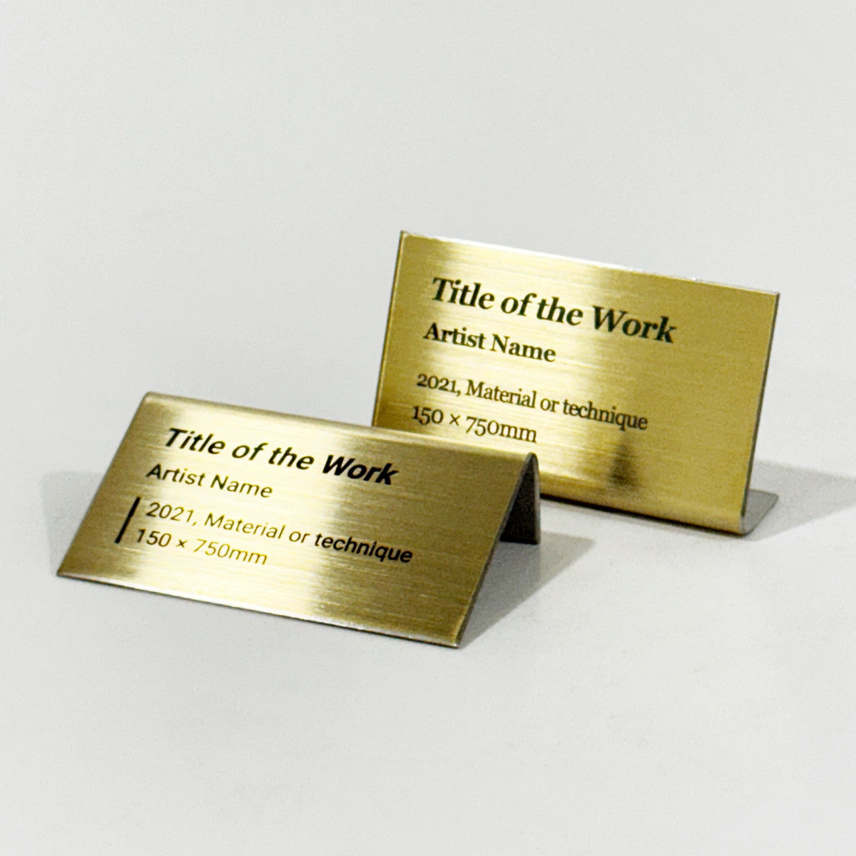 Stainless steel caption plate, gold, 70×20×40mm from SIDE collection