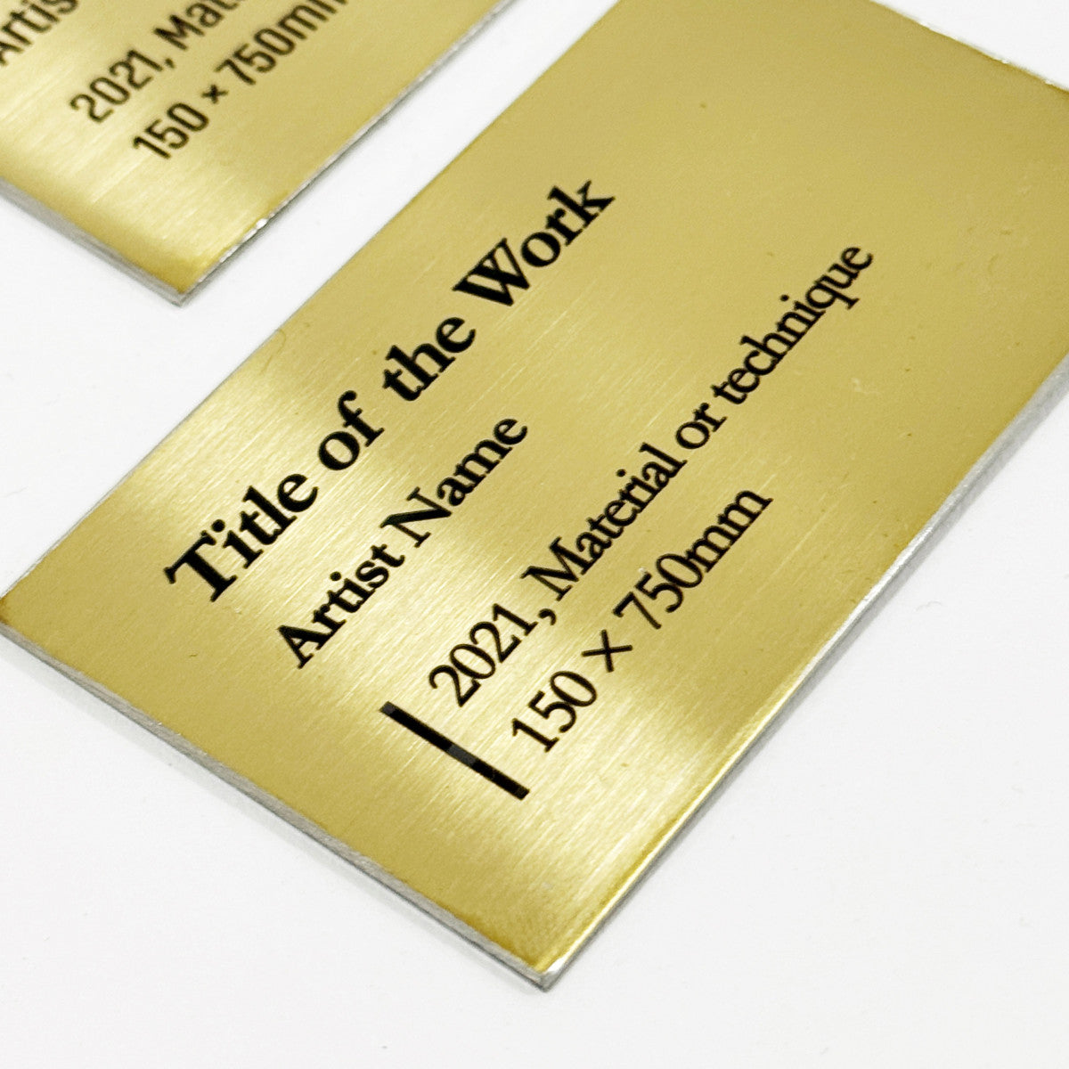 Stainless steel caption plate, gold, 70×40mm from SIDE collection
