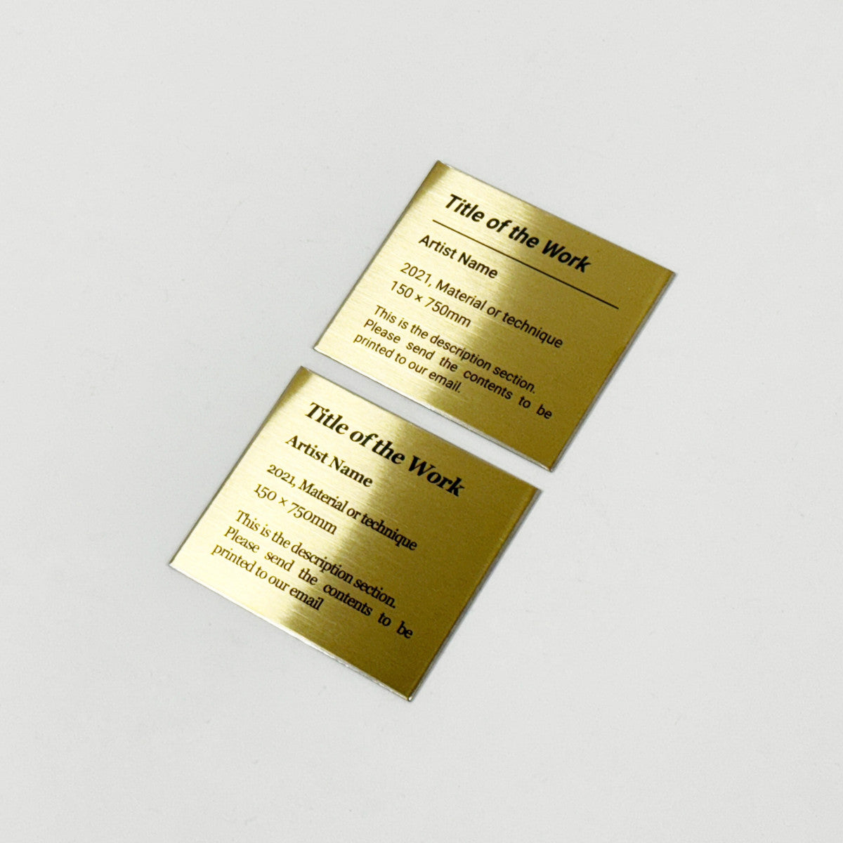 Stainless steel caption plate, gold, 70×60mm from SIDE collection