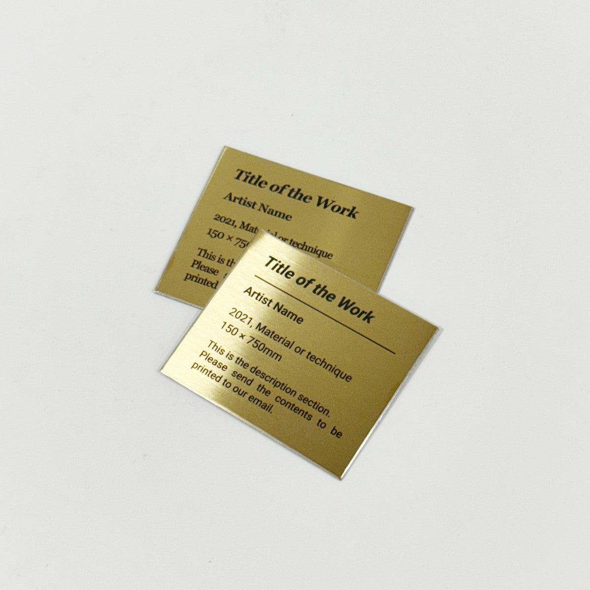 Stainless steel caption plate, gold, 70×60mm from SIDE collection