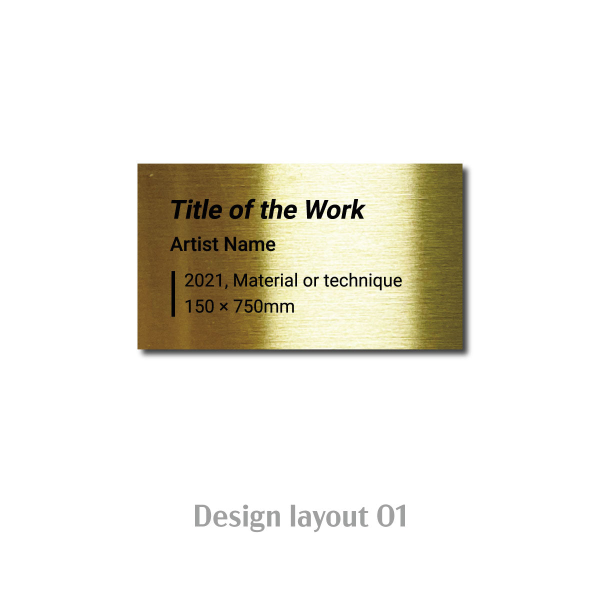 Small Adhesive Mounted Caption Plate Gold 70x40mm 2.76x1.57in SIDE Collection