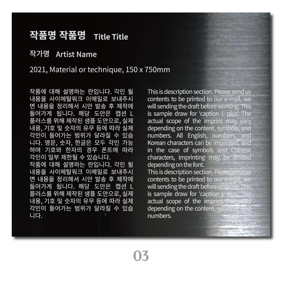 부착형 캡션 - 블랙 / L+