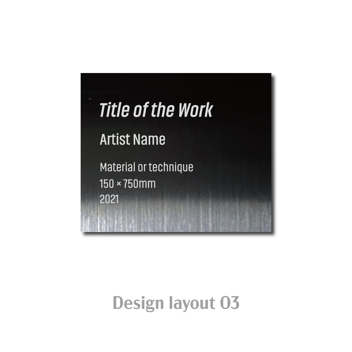 Small Freestanding Caption Plate Black 60x20x50mm 2.36x1.97x0.79in Portait Wide SIDE Collection