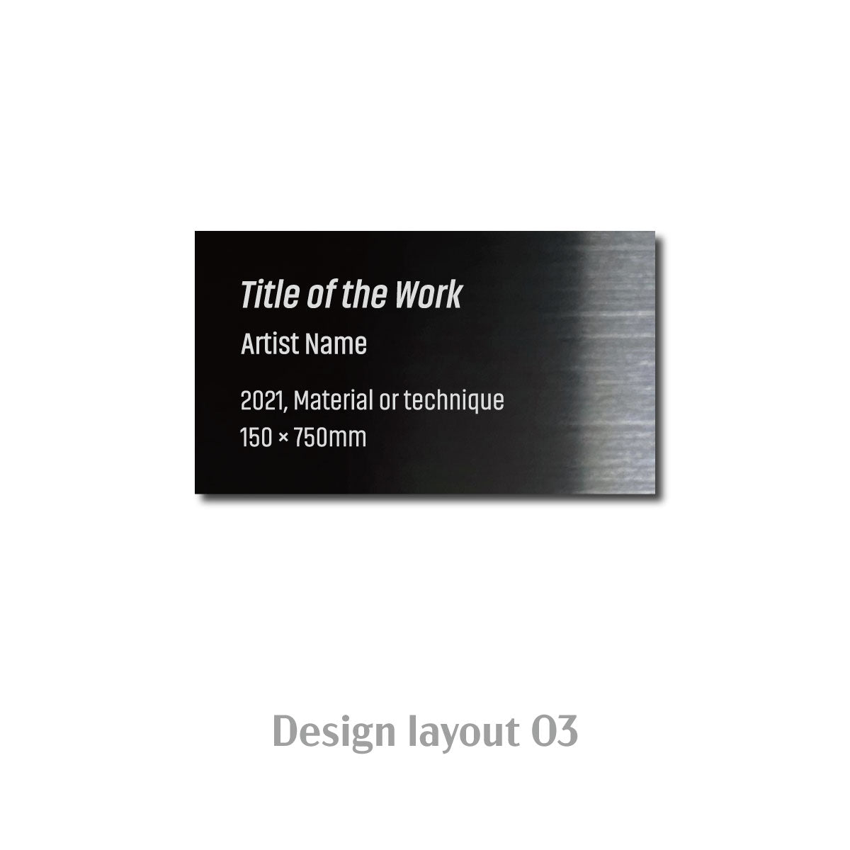 Small Adhesive Mounted Caption Plate Black 70x40mm 2.76x1.57in SIDE Collection