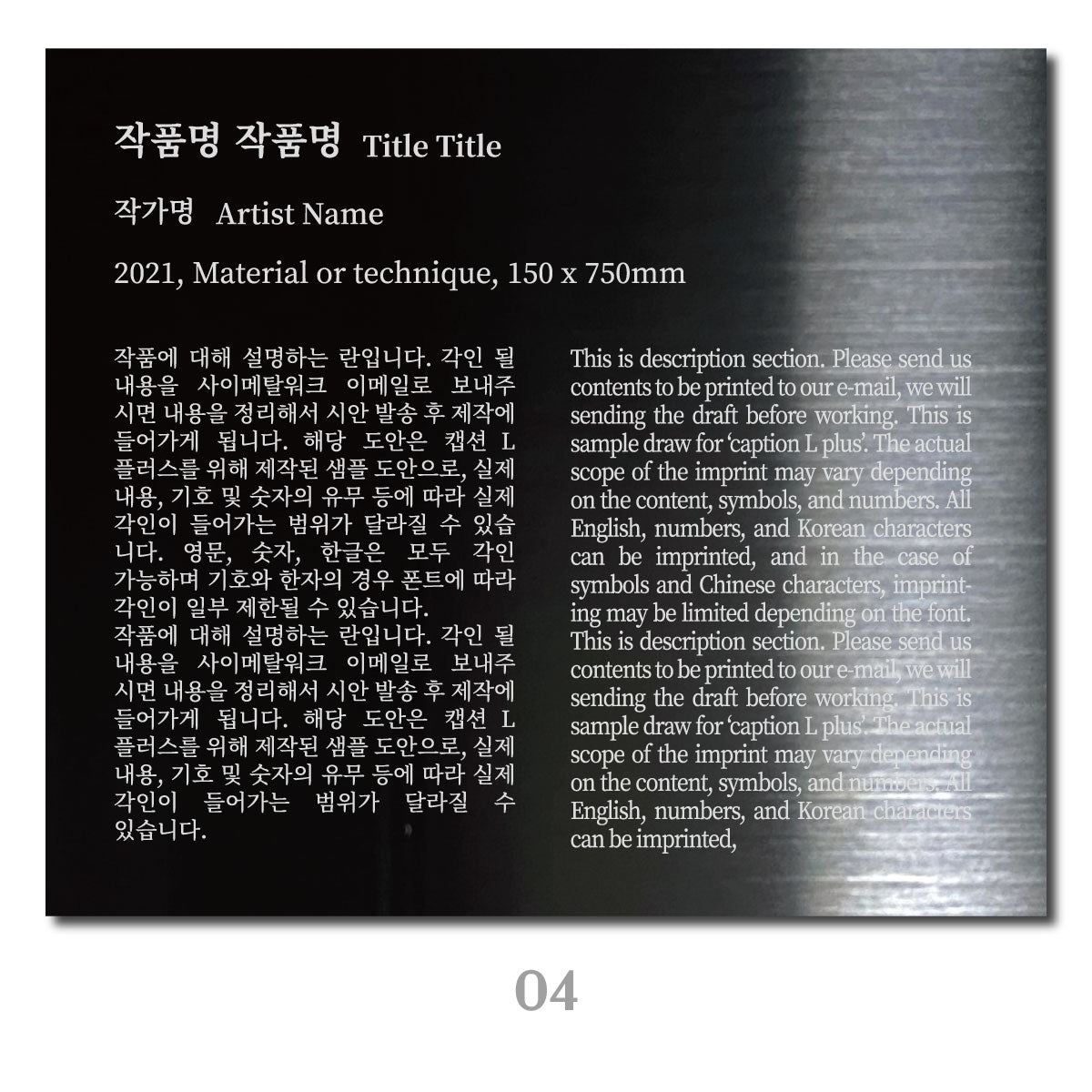 부착형 캡션 - 블랙 / L+