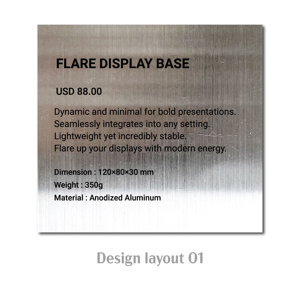 Large Freestanding POP Plate Silver Portrait Wide Echo Collection