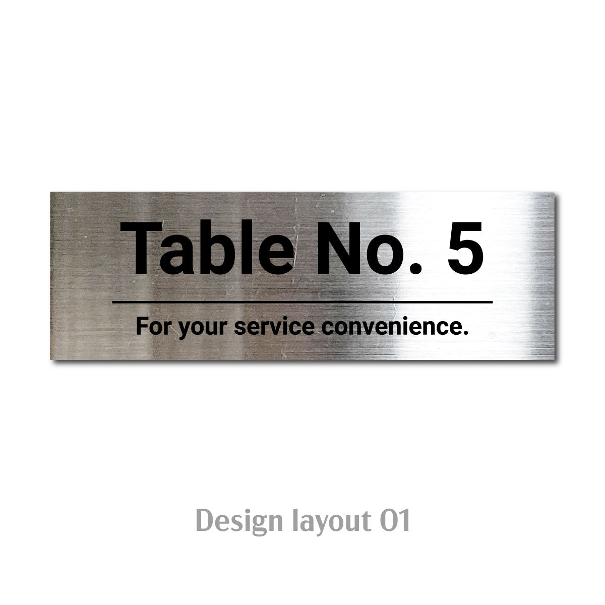 Large Narrow Table Tent POP Plate Silver Echo Collection