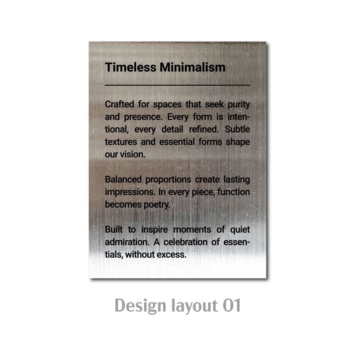 Medium Vertical Stainless Steel Freestanding Tabletop Sign - Silver