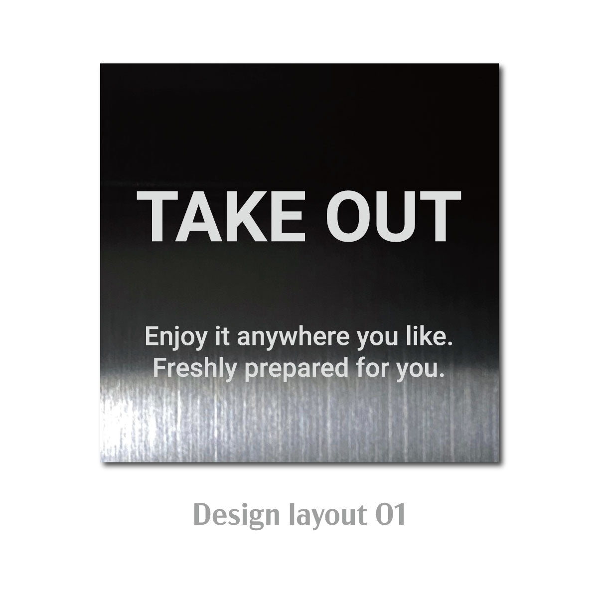 Medium Wide Vertical Stainless Steel Freestanding Tabletop Sign - Black