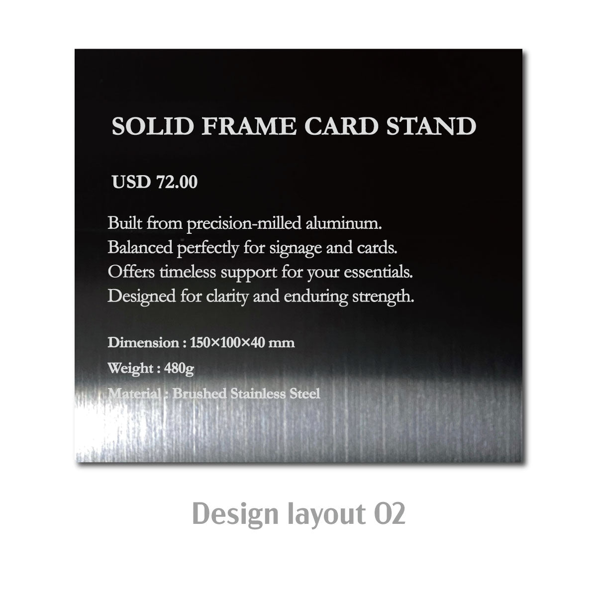 Large Freestanding POP Plate Black Portrait Wide ECHO Collection