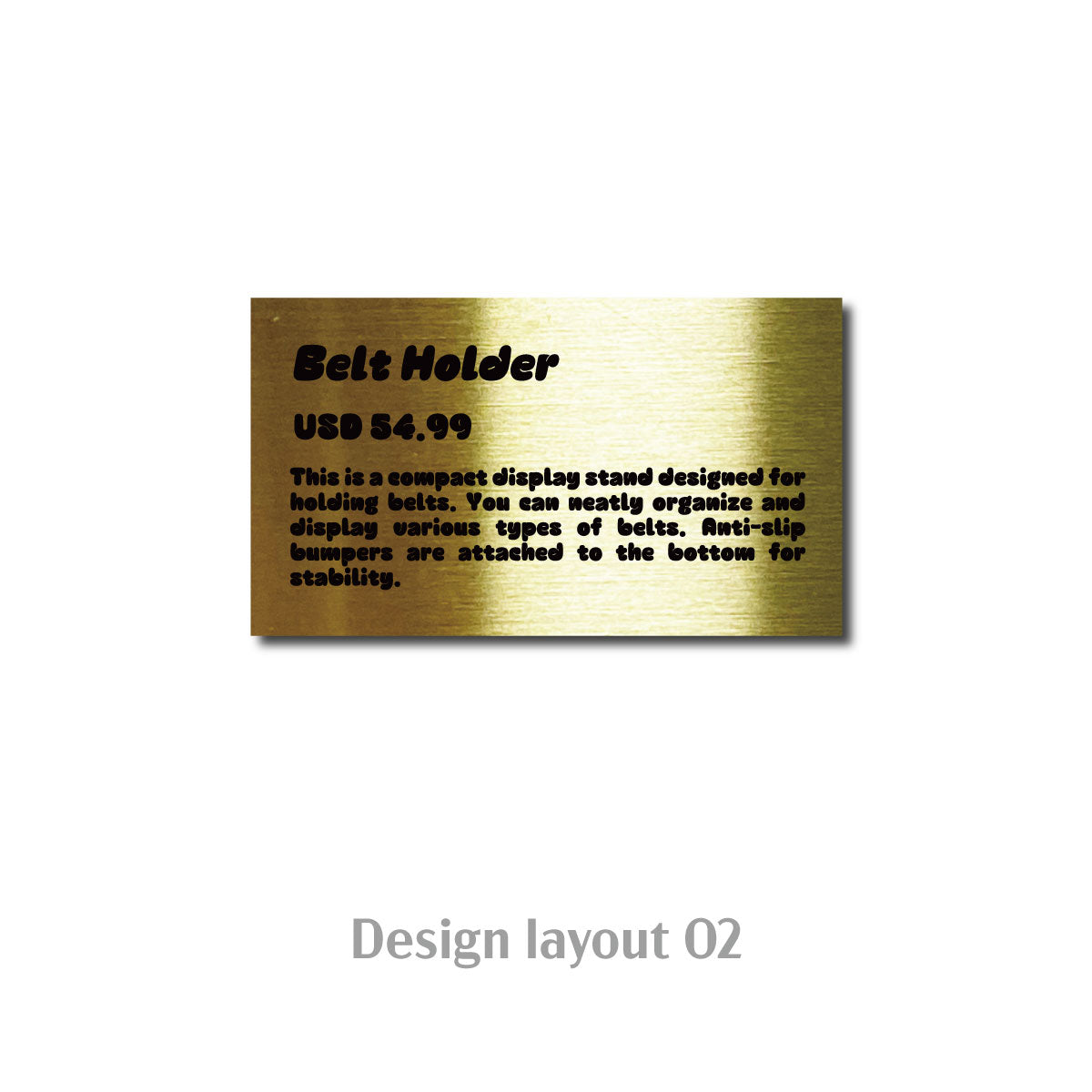 Small Stainless Steel Freestanding Tabletop Sign - Gold