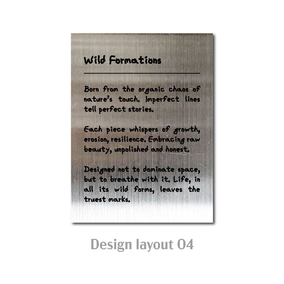 Medium Vertical Stainless Steel Freestanding Tabletop Sign - Silver