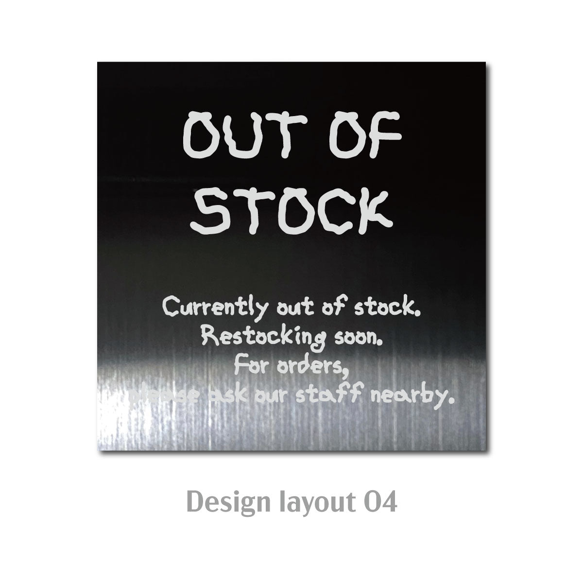 Medium Wide Vertical Stainless Steel Freestanding Tabletop Sign - Black