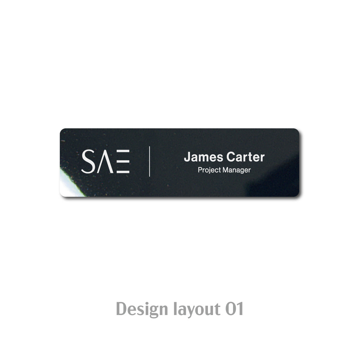 Laser Marked Stainless Steel Magnetic Name Badge - Black