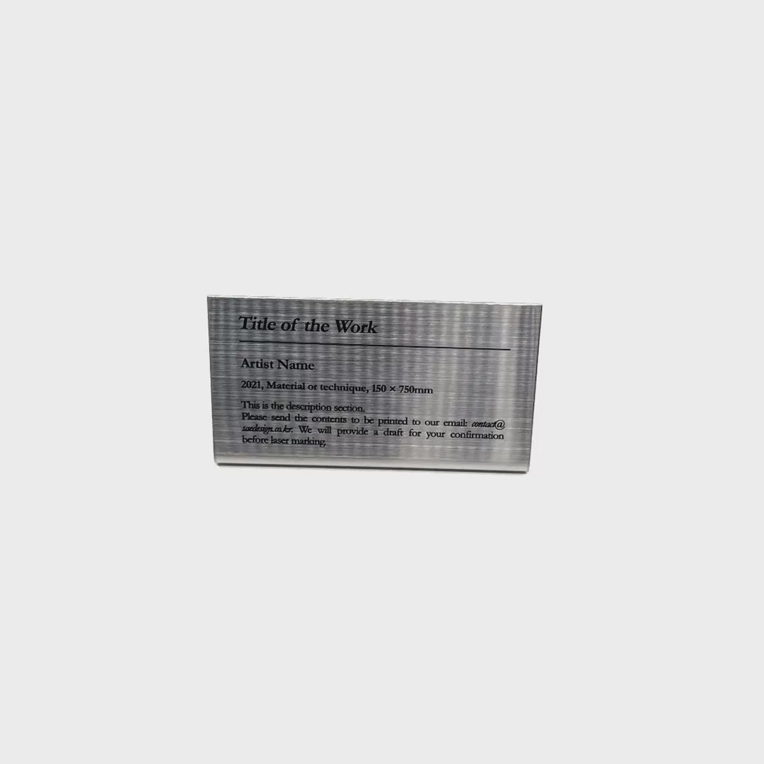 Stainless steel caption plate, silver, 110×20×60mm from SIDE collection