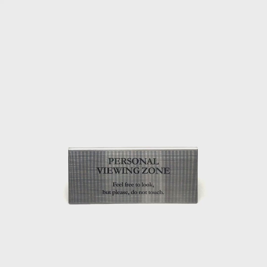 Stainless steel table tent POP plate, silver, 150×55×65mm