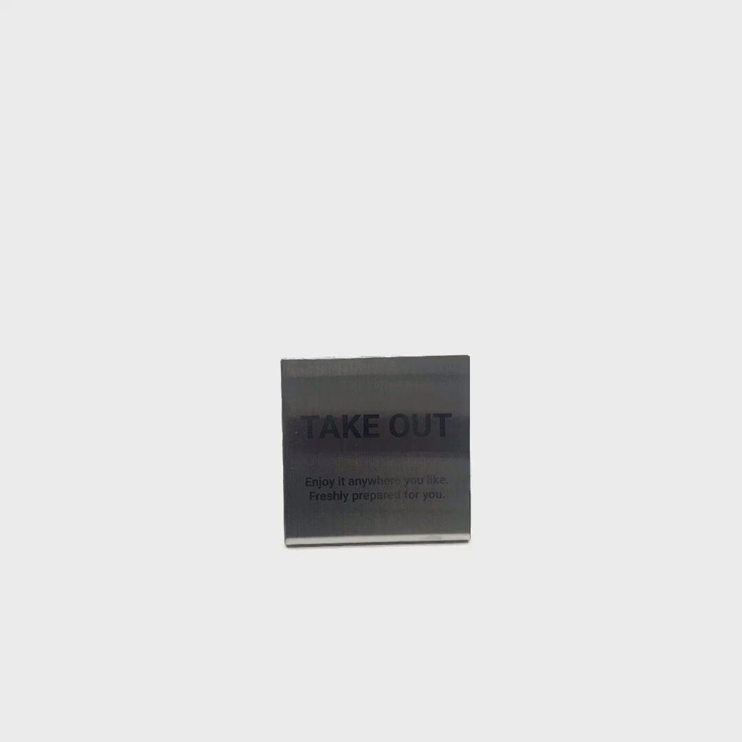 Stainless steel freestanding medium POP plate, silver, 80×30×80mm