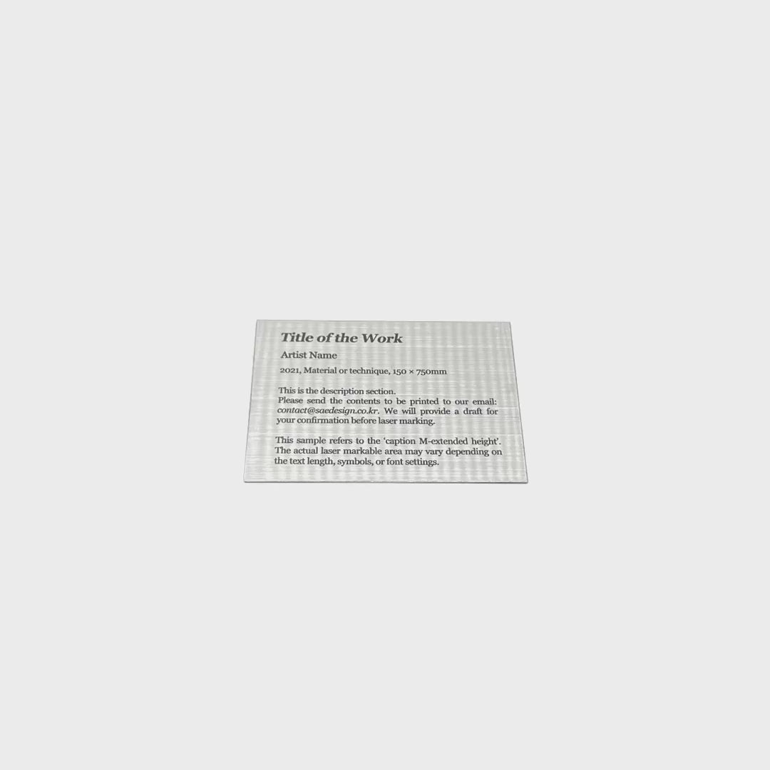 Stainless steel caption plate, silver, 110×80mm from SIDE collection