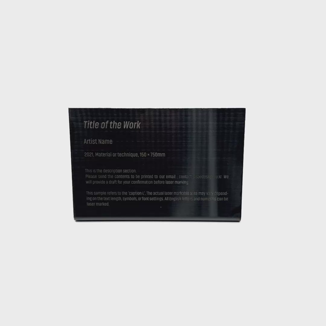 Stainless steel caption plate, black, 150×30×100mm from SIDE collection