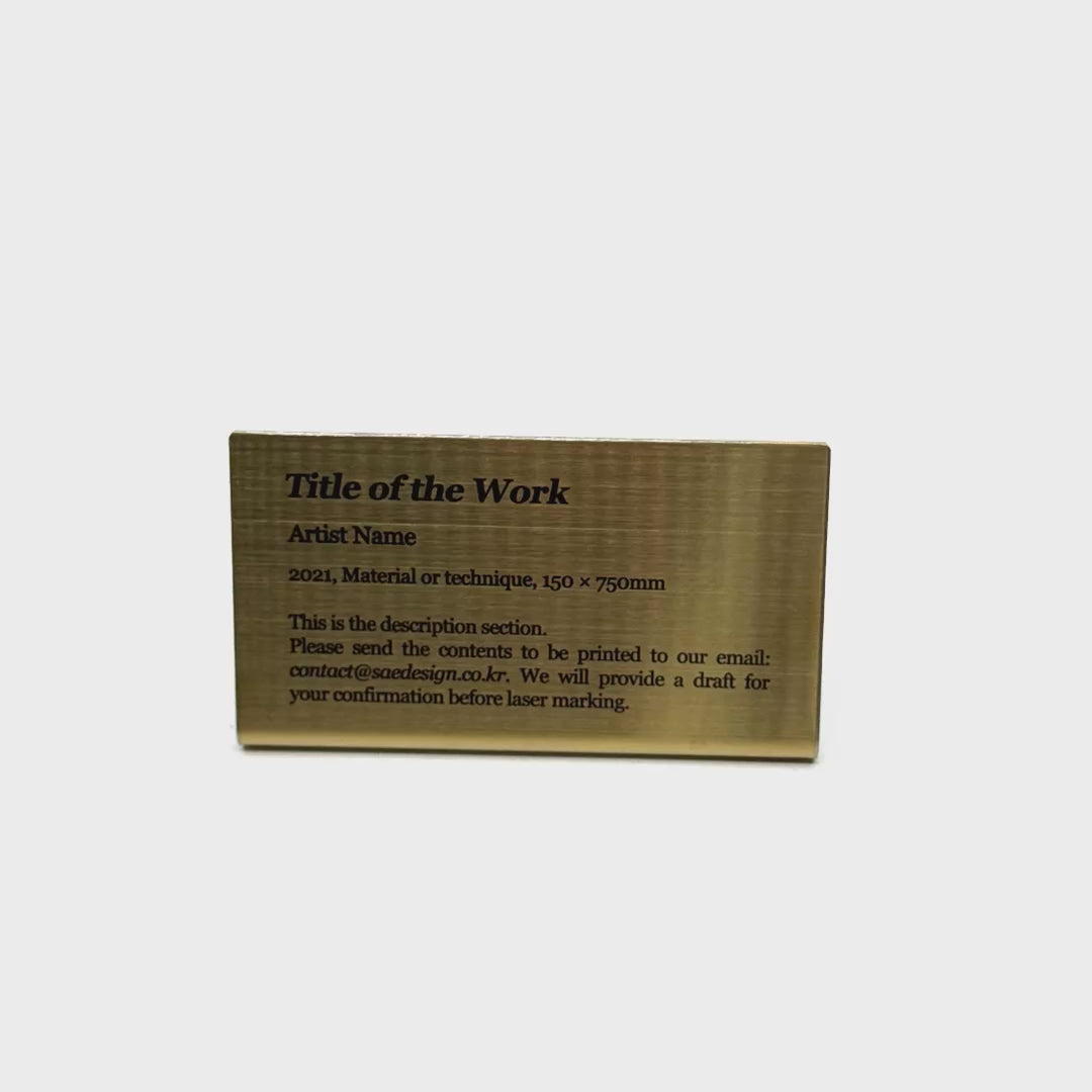 Stainless steel caption plate, gold, 110×20×60mm from SIDE collection