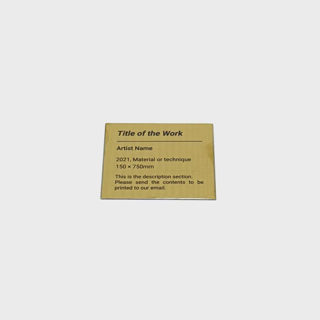 Stainless steel caption plate, gold, 70×60mm from SIDE collection