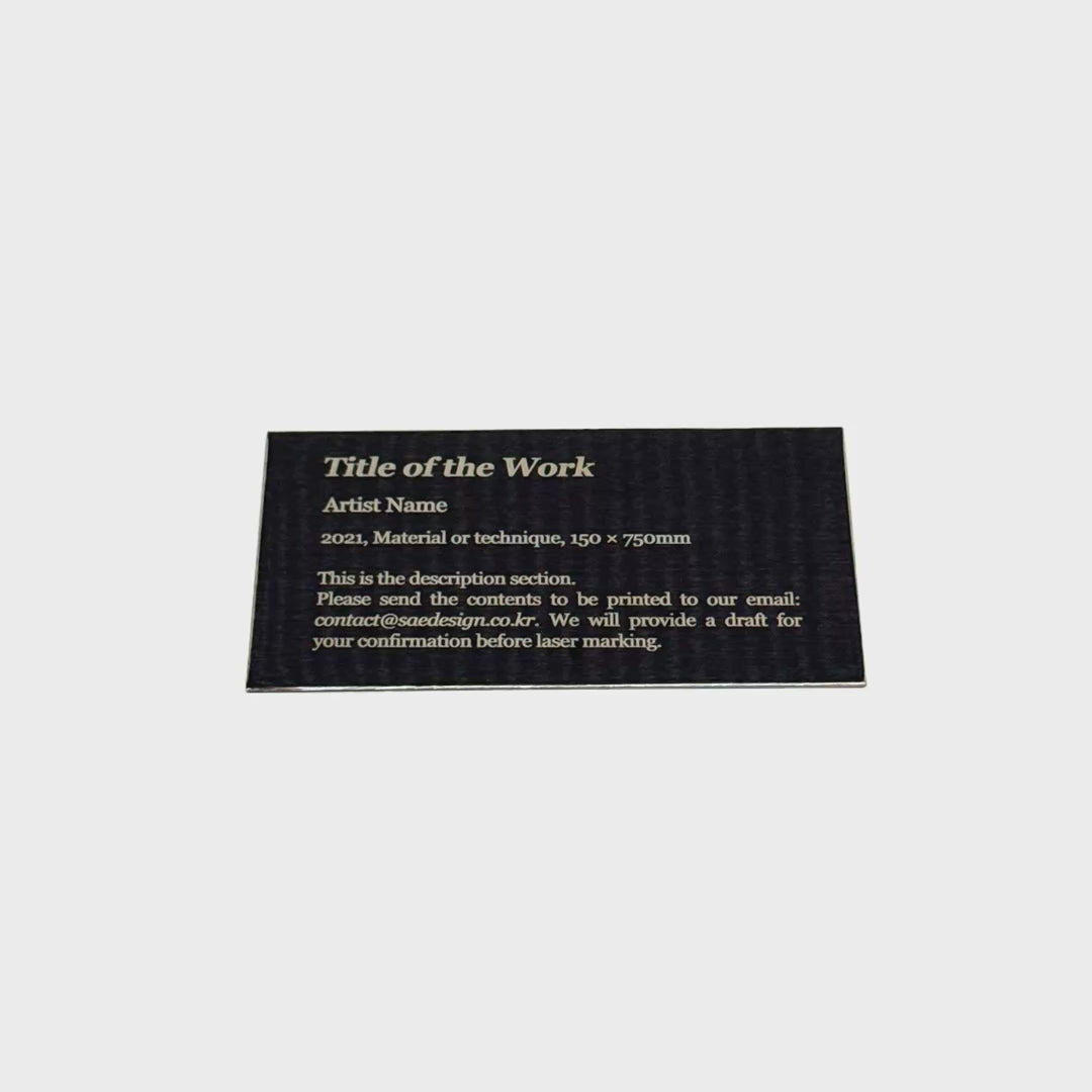 Stainless steel caption plate, black, 110×20×60mm from SIDE collection