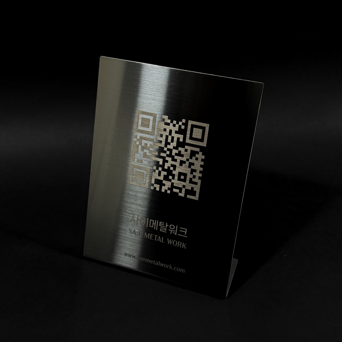 스탠드 L타입 메탈 POP 각인형 블랙 A5 사이즈 제품 이미지