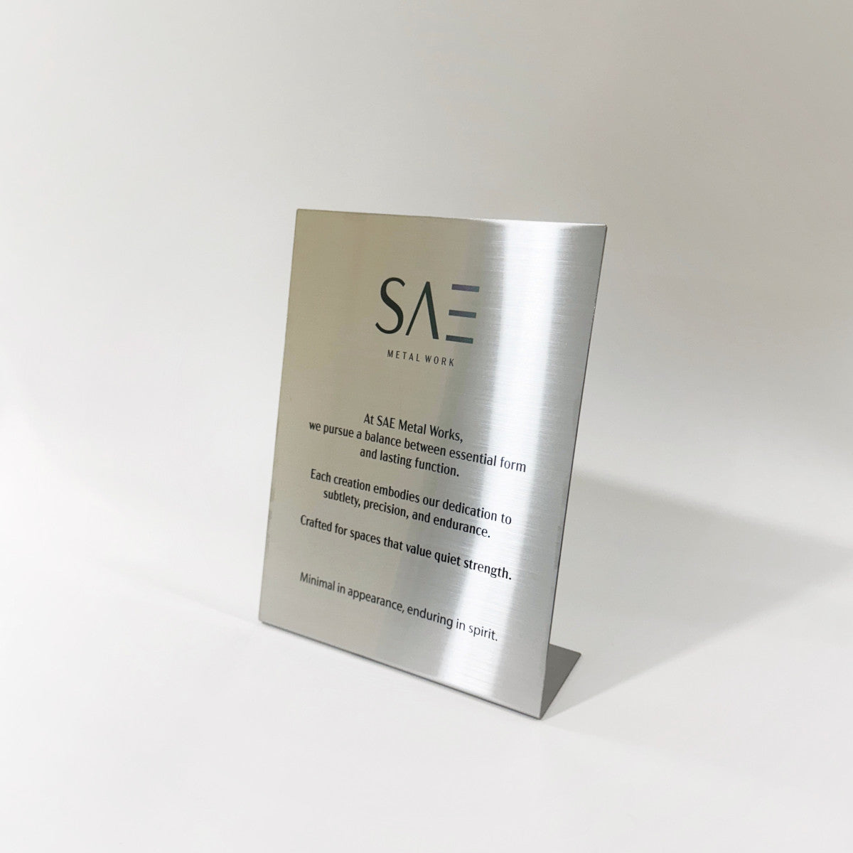 Stainless steel freestanding POP plate, silver, 240×80×320mm
