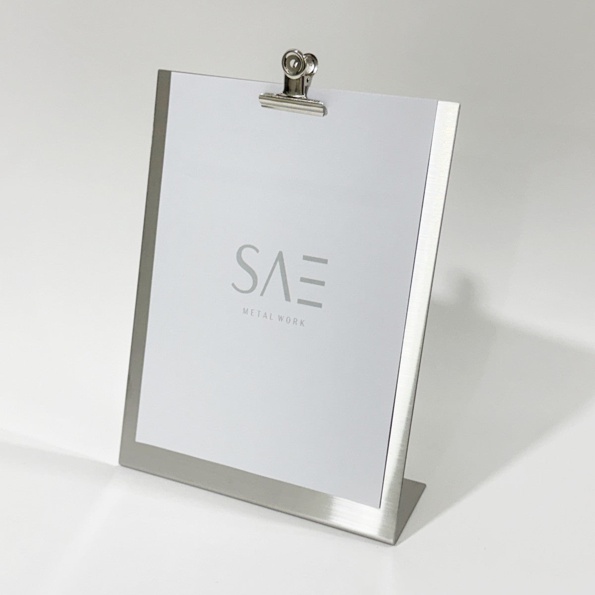 Stainless steel freestanding POP plate, silver, 240×80×320mm
