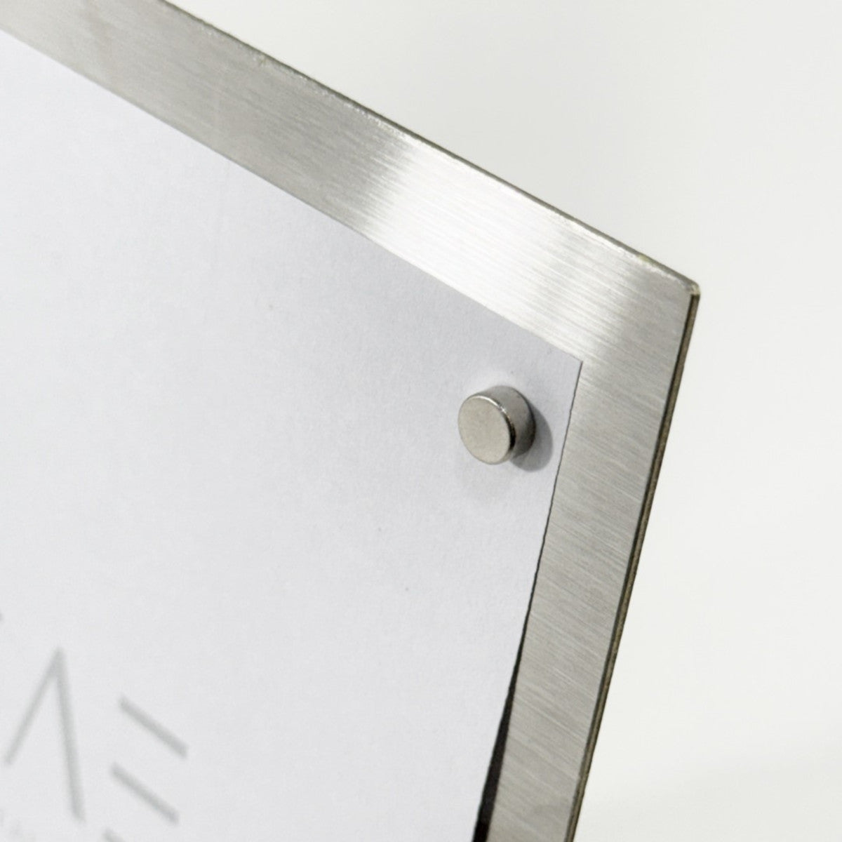 Stainless steel freestanding POP plate, silver, 170×60×230mm
