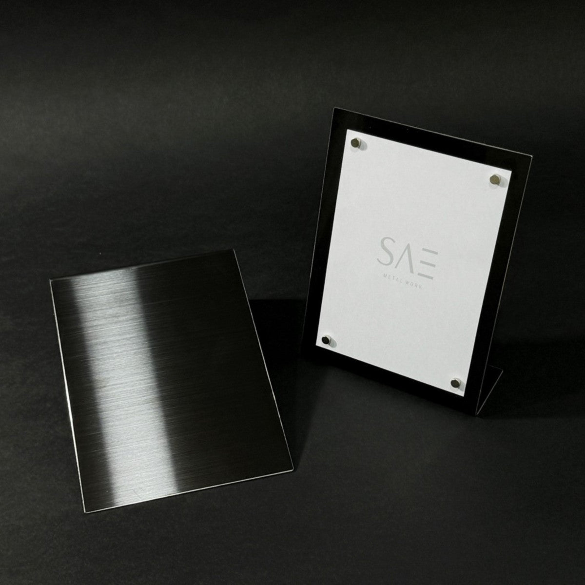A6 Freestanding Magnetic POP Plate Black Echo Collection