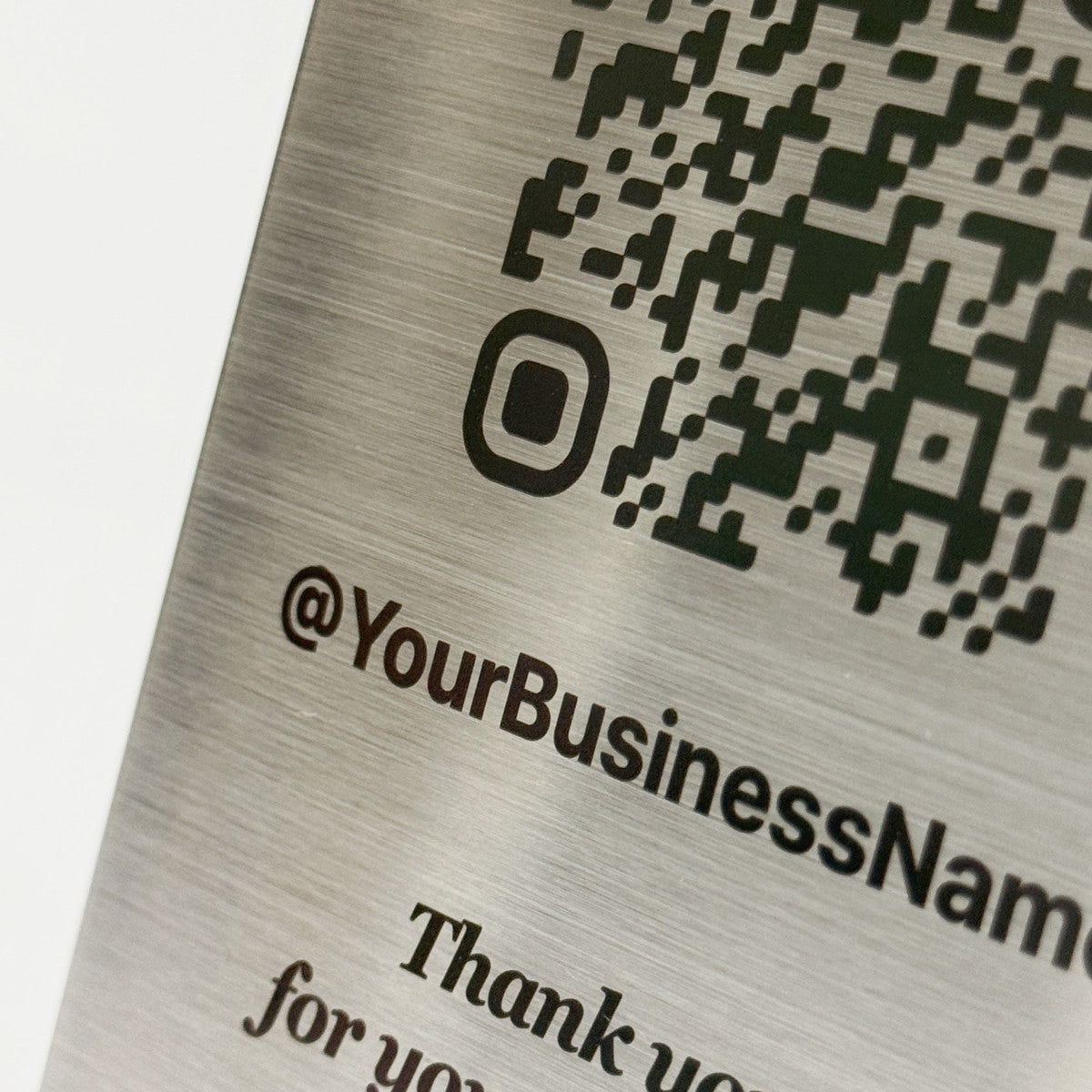 Stainless Steel Laser Marked Counter & Table Sign - Silver