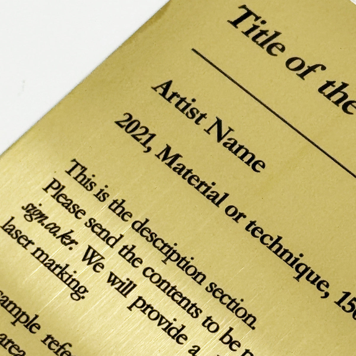 Stainless steel caption plate, gold, 130×150mm from SIDE collection
