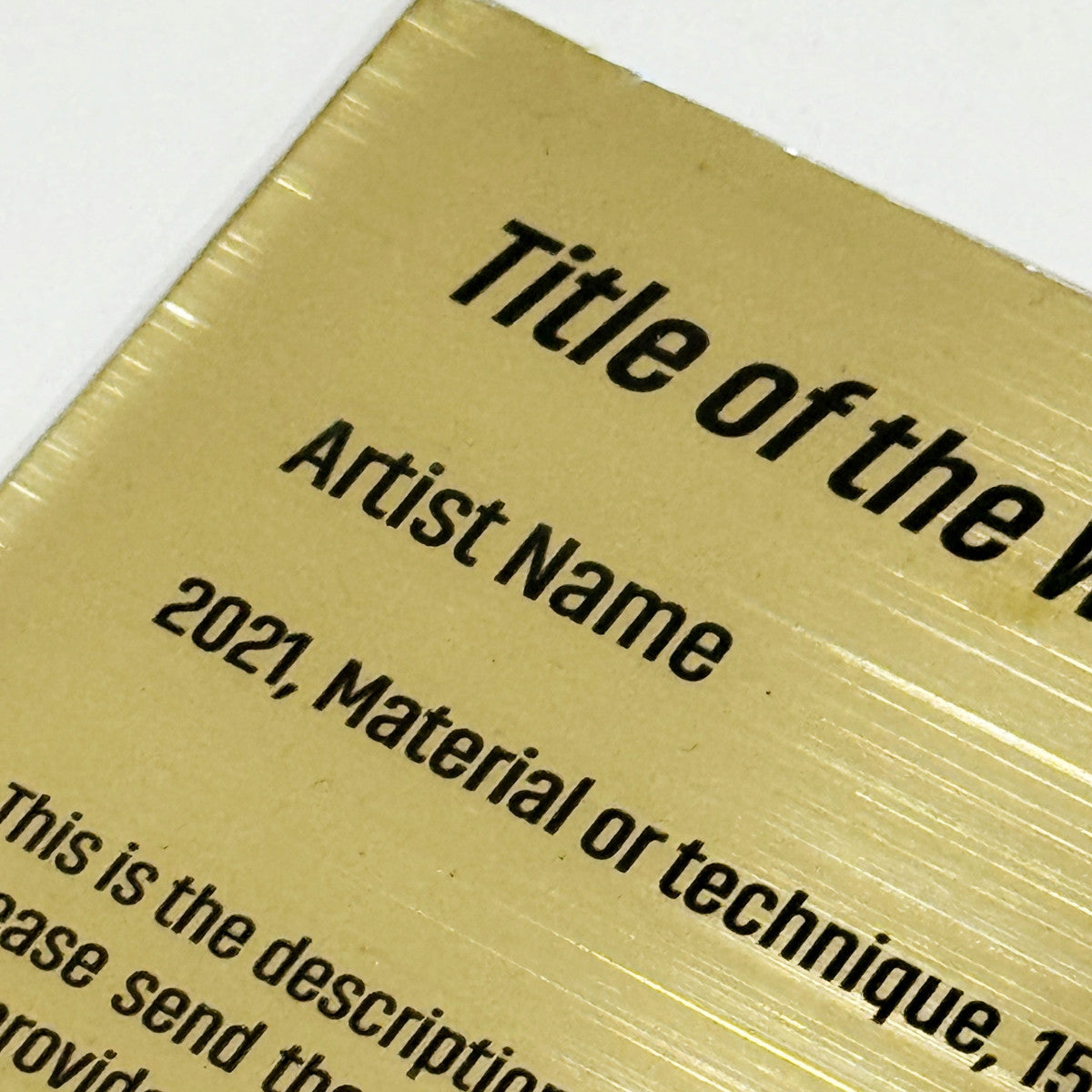 Stainless steel caption plate, gold, 150×100mm from SIDE collection
