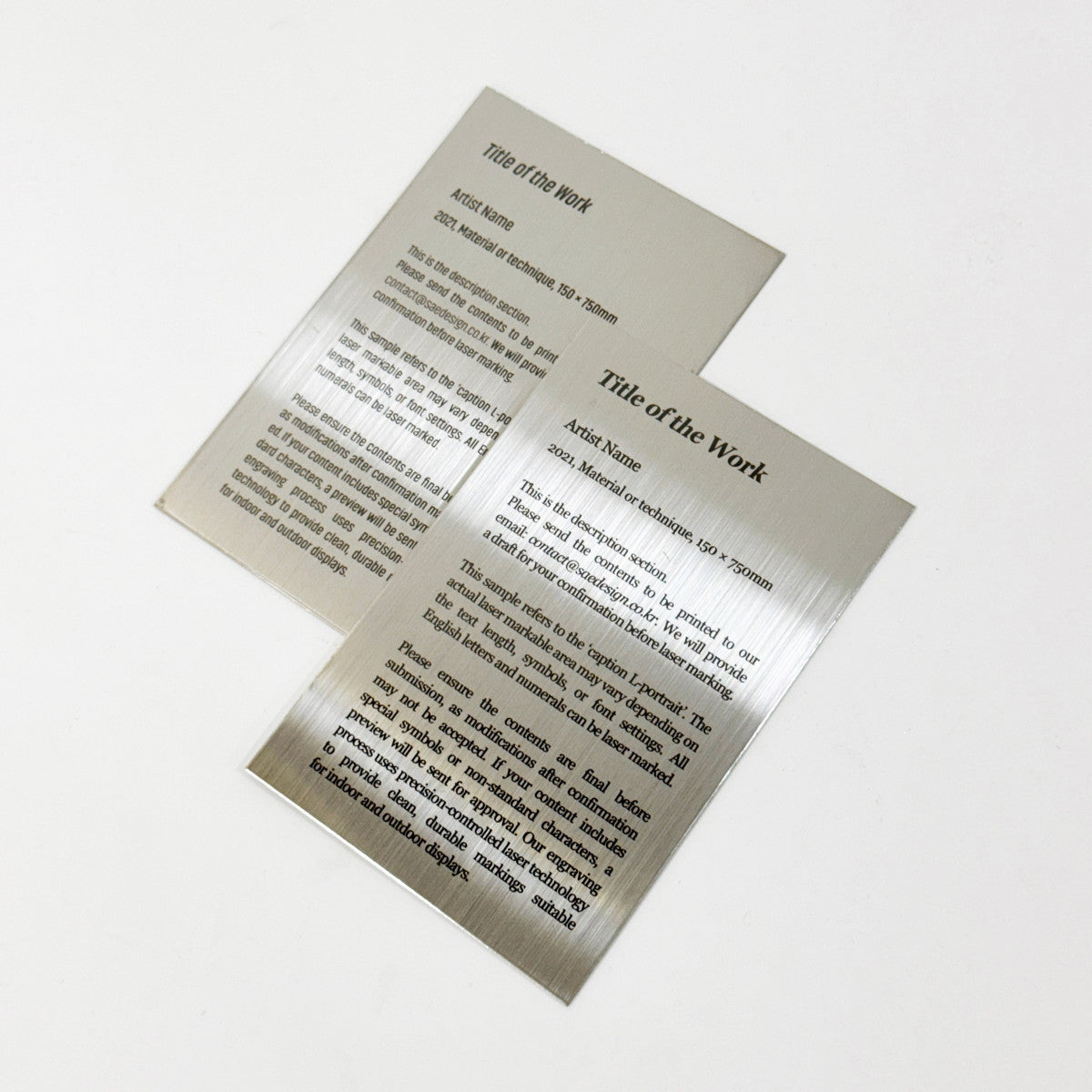 Stainless steel caption plate, silver, 100×150mm from SIDE collection
