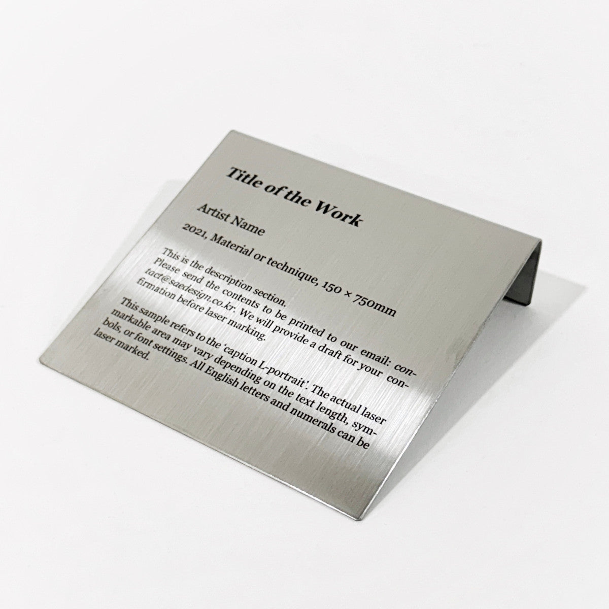Stainless steel caption plate, silver, 130×30×120mm from SIDE collection
