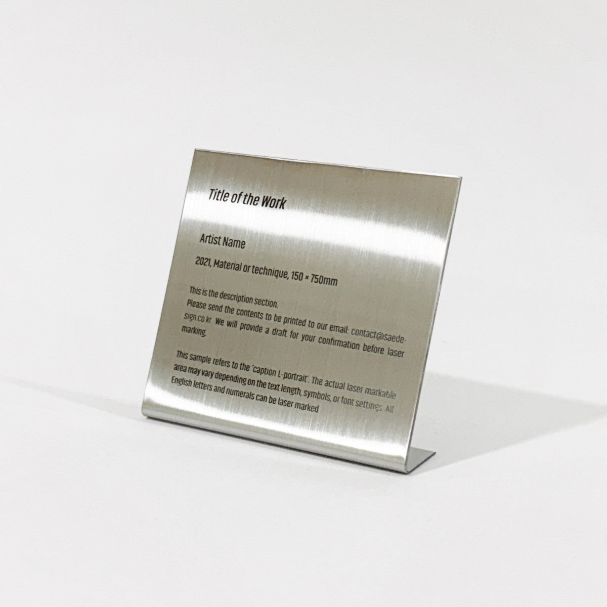 Stainless steel caption plate, silver, 130×30×120mm from SIDE collection
