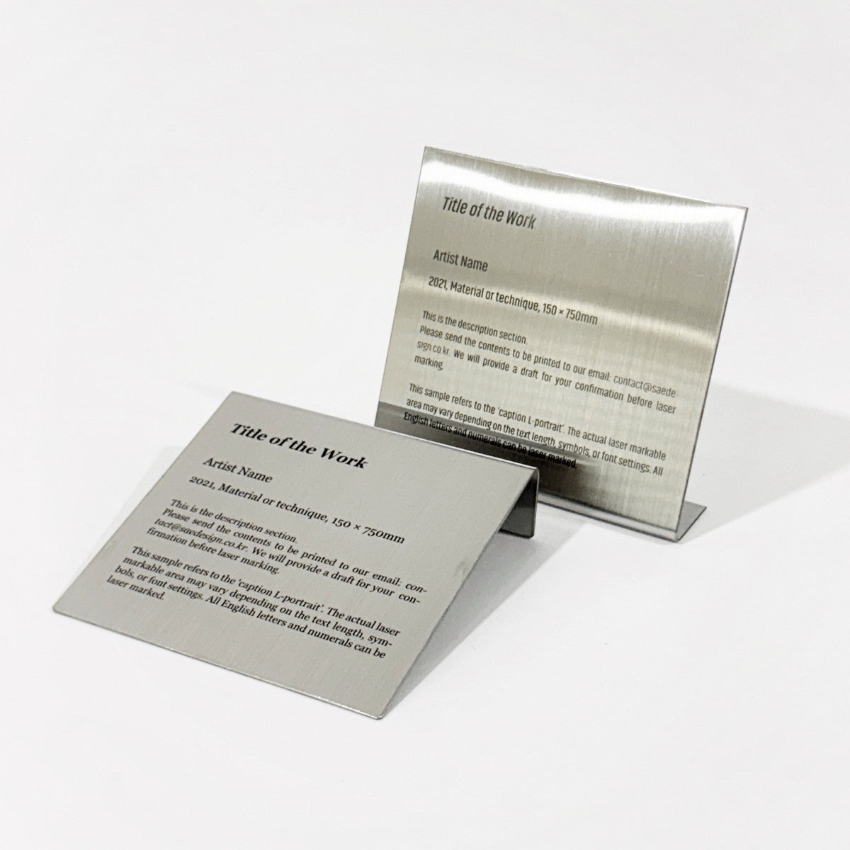 Stainless steel caption plate, silver, 130×30×120mm from SIDE collection
