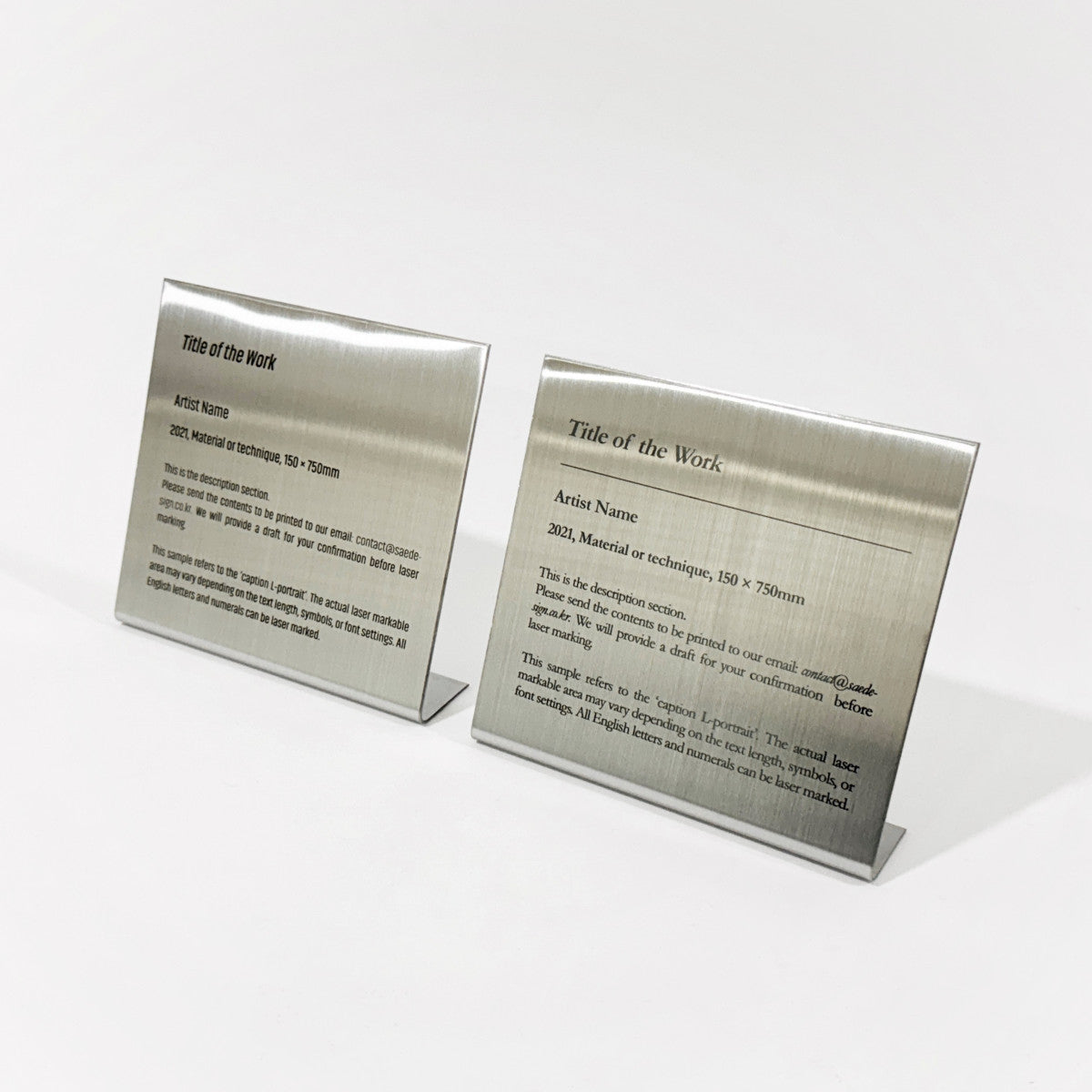 Stainless steel caption plate, silver, 130×30×120mm from SIDE collection

