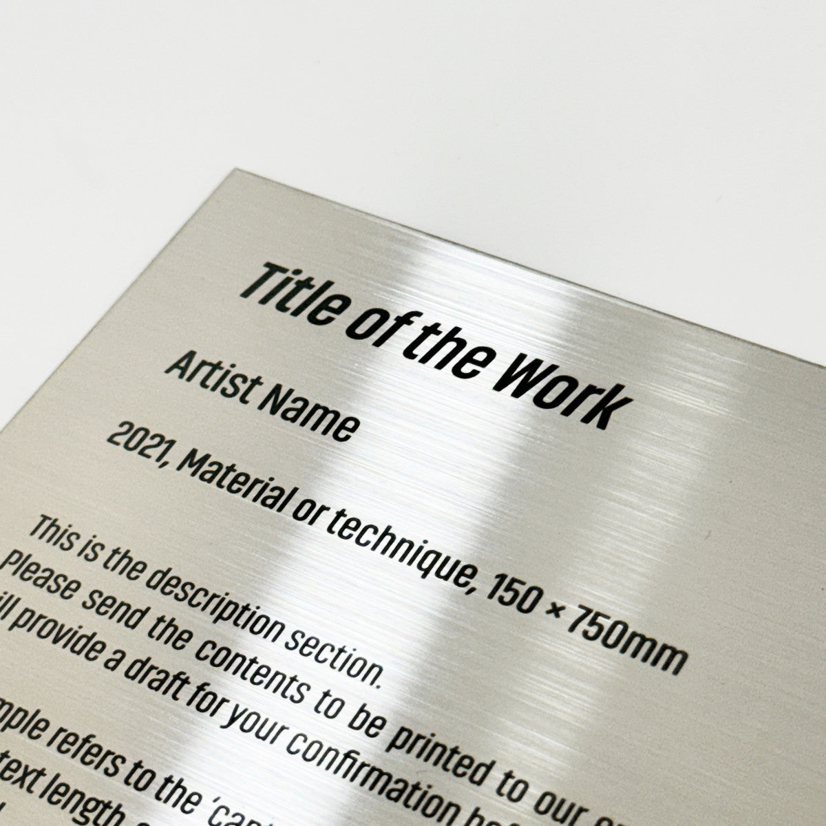 Stainless steel caption plate, silver, 150×100mm from SIDE collection
