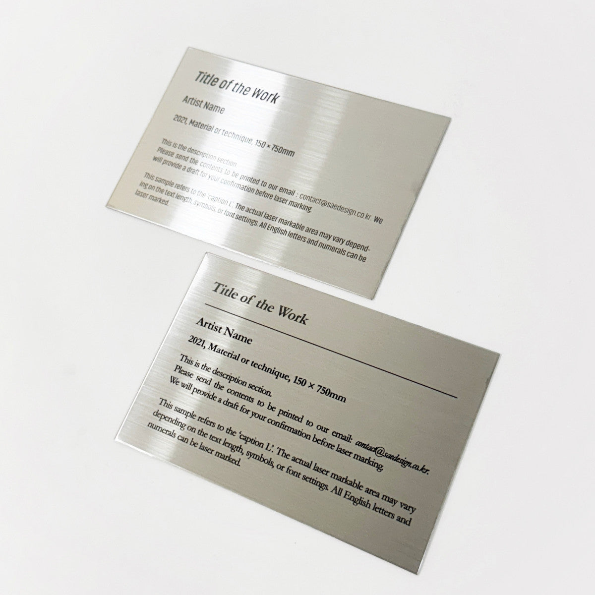 Stainless steel caption plate, silver, 150×100mm from SIDE collection
