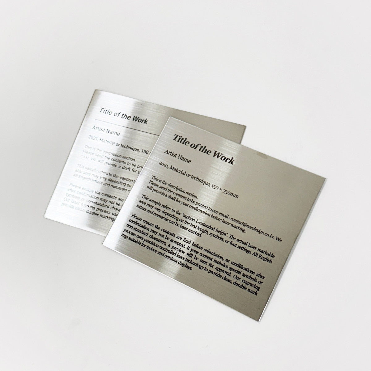 Stainless steel caption plate, silver, 150×130mm from SIDE collection
