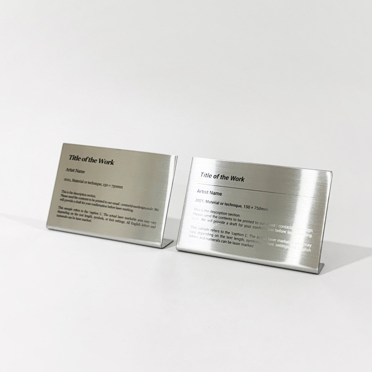 Stainless steel caption plate, silver, 150×30×100mm from SIDE collection
