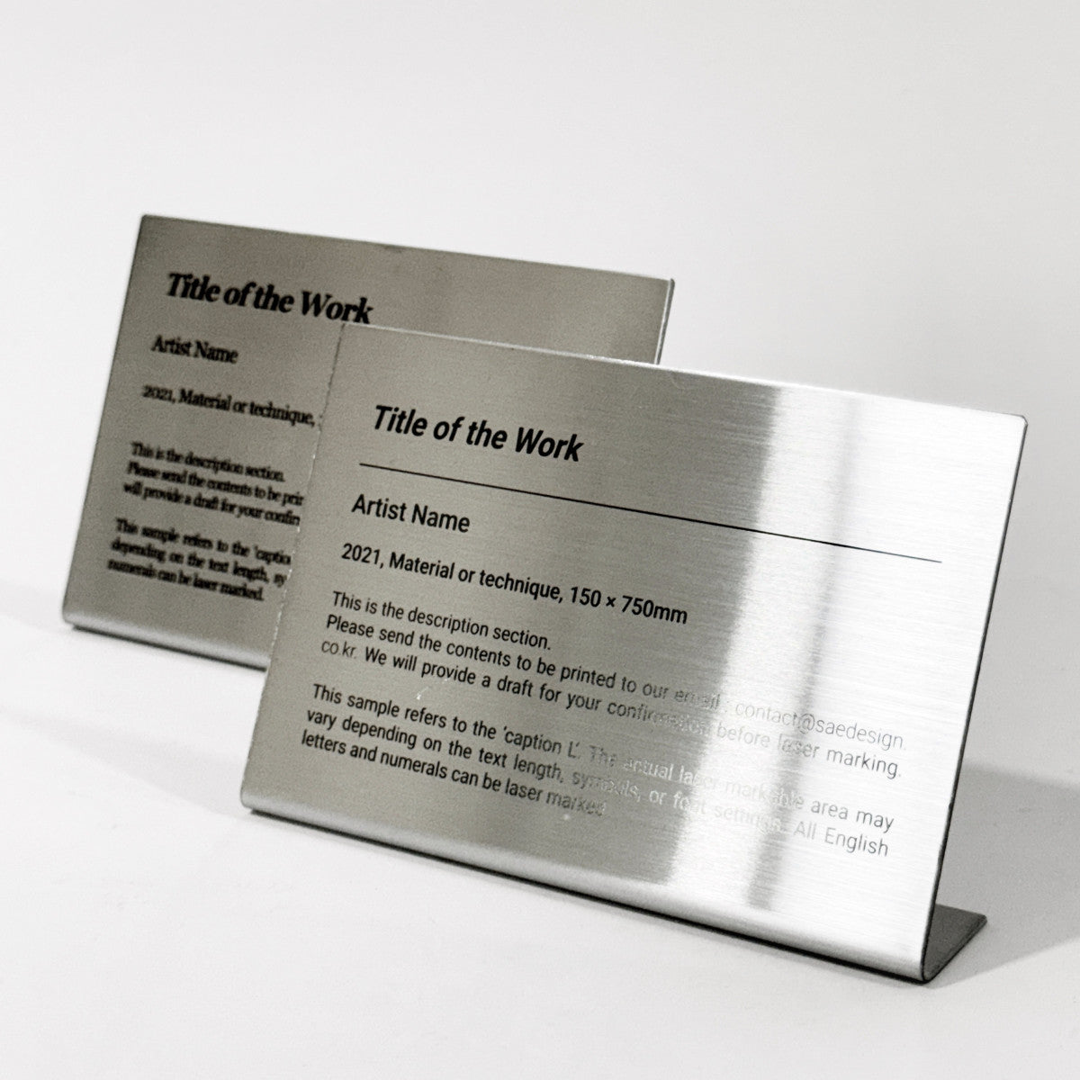 Stainless steel caption plate, silver, 150×30×100mm from SIDE collection
