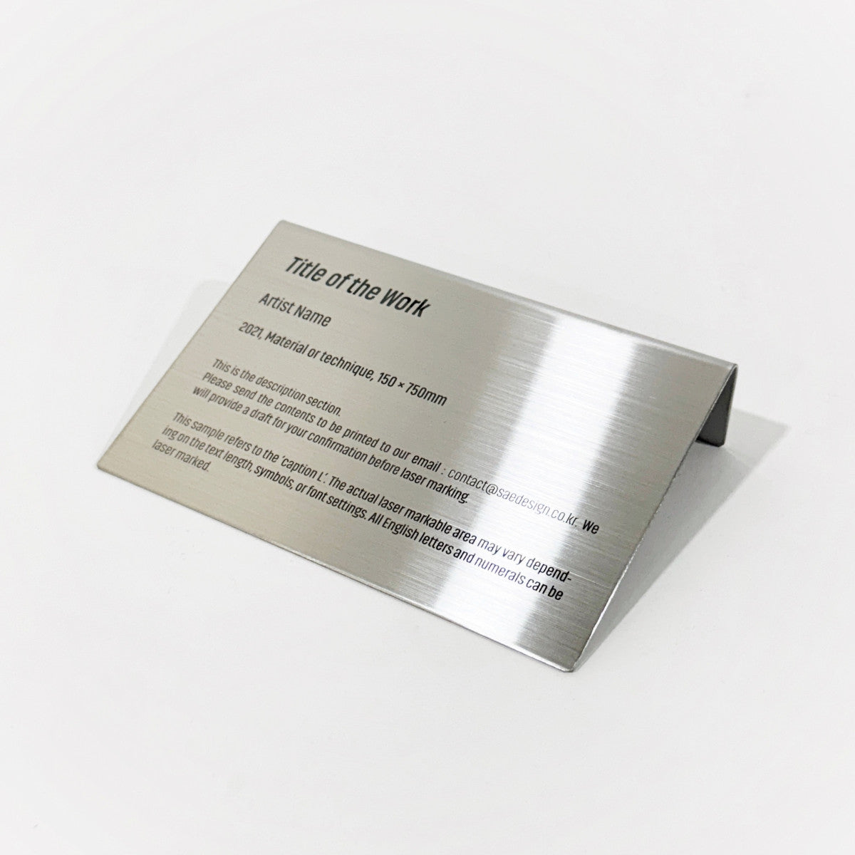 Stainless steel caption plate, silver, 150×30×100mm from SIDE collection

