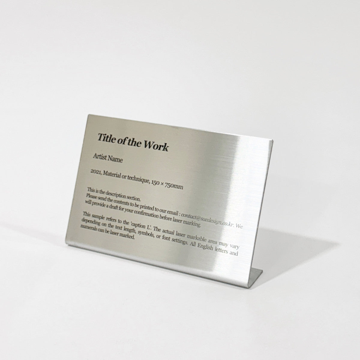 Stainless steel caption plate, silver, 150×30×100mm from SIDE collection
