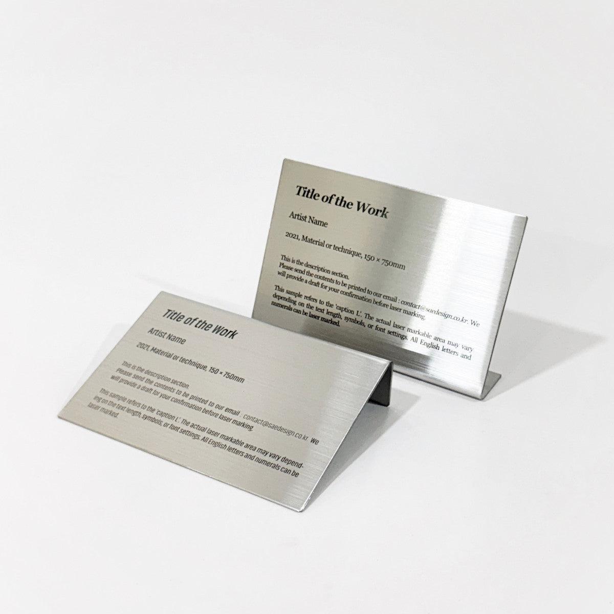 Stainless steel caption plate, silver, 150×30×100mm from SIDE collection
