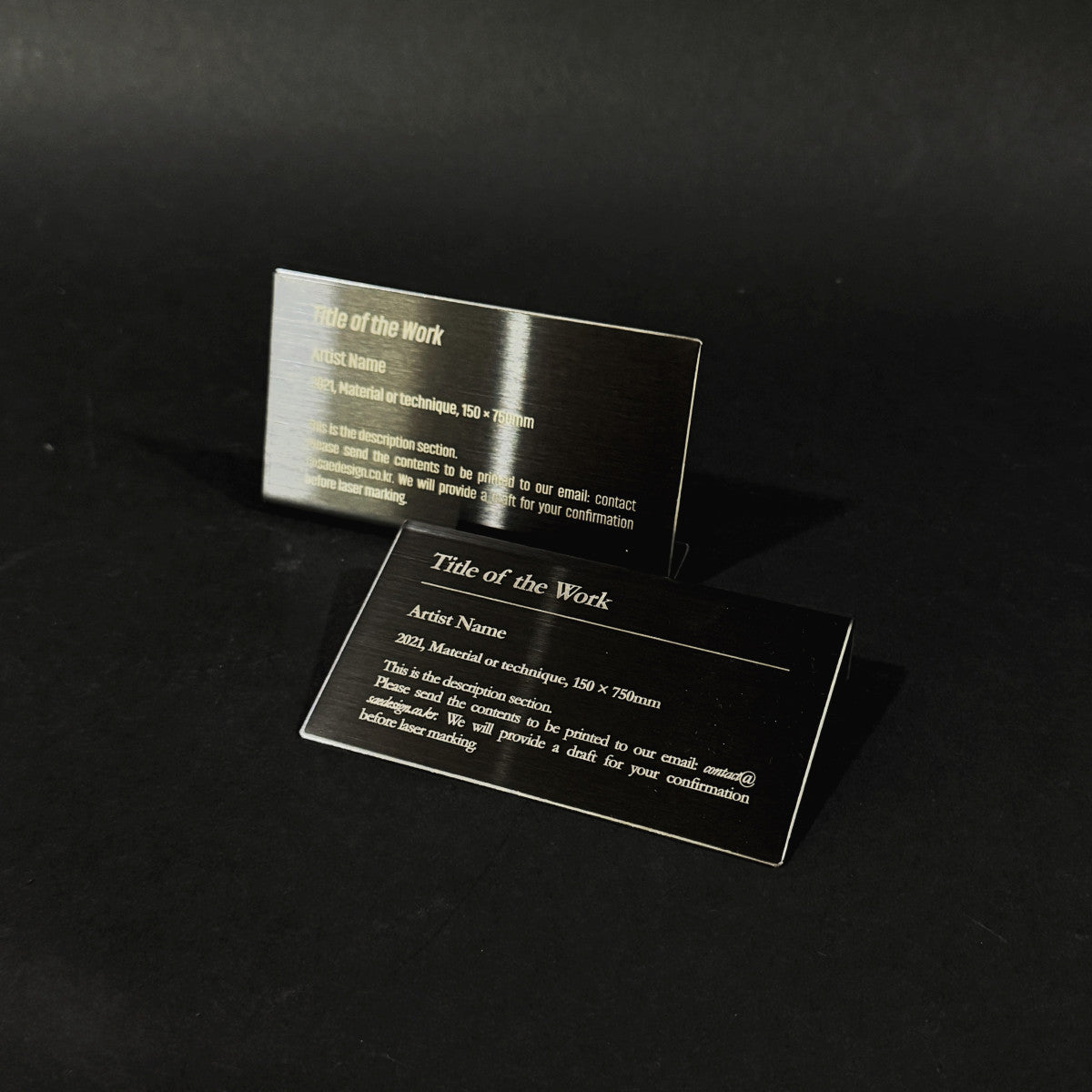 Stainless steel caption plate, black, 110×20×60mm from SIDE collection
