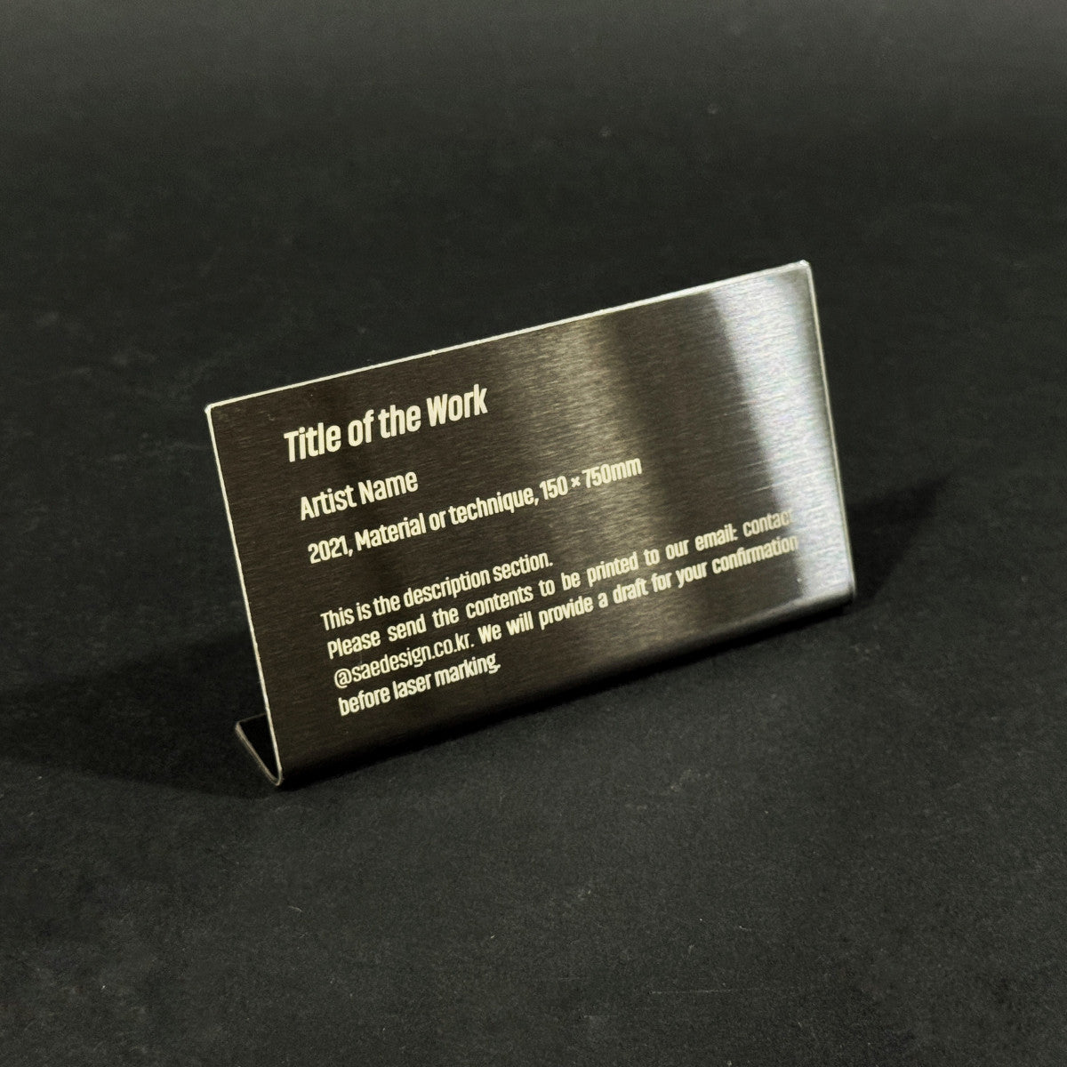 Stainless steel caption plate, black, 110×20×60mm from SIDE collection
